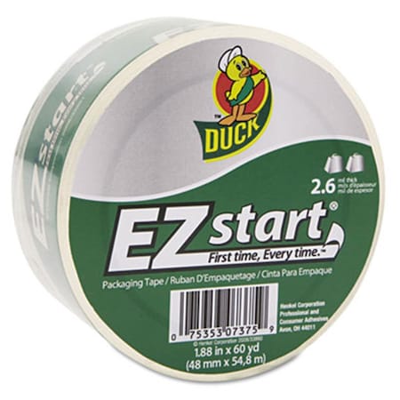 Duck Brand EZ Start Carton Sealing Tape- 1.88quot; x 60 yards- 3quot; Core- Clear DU30671